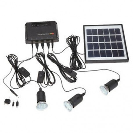 2X (4 W-os napelemes 3 LED-es lámpa USB 5 V-os mobiltelefon-töltő rendszerkészlet a Hom