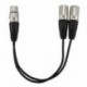 Új 3 tűs XLR FEMALE csatlakozó kettős 2 HÁLÓZATI dugaszhoz Y SPLITTER kábel adapter 1 láb I5O2