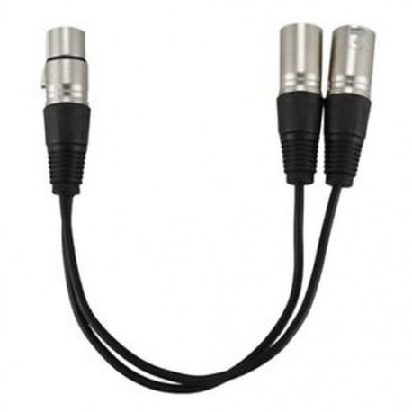 Új 3 tűs XLR FEMALE jack a kettős 2 HÁLÓZAT csatlakozóhoz Y SPLITTER kábel adapter 1 láb Q5A4