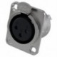 XLR női jack 3 tűs - Paneles rögzítőegységek D sorozatú méret: XLR-F - 4 PACK X7L8