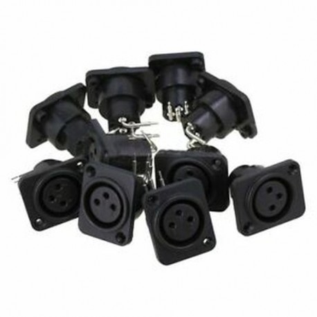 10 db fekete XLR 3 pin női jack panel alvázra szerelt PCB aljzat csatlakozó T1O1