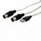 MIDI USB IN-OUT interfész kábel-átalakító számítógép és R9E9 zenei billentyűzet adapter
