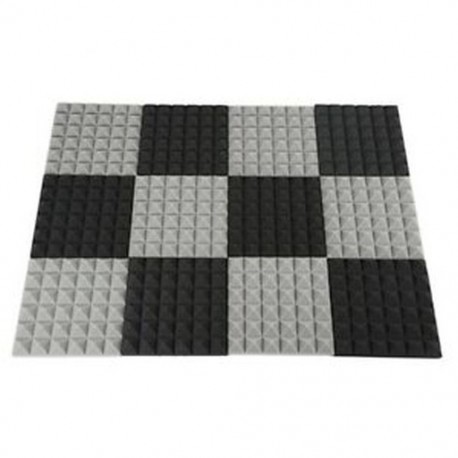 Black &amp  Grey - Faszén akusztikus habcsempék Hangszigetelő habpanelek Stúdió hangminder M0M2