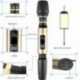 2db / Set Ux2 Uhf vezeték nélküli mikrofonrendszer kézi Led Mic Uhf hangszóró Wi I6W7