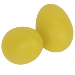 1 pár műanyag ütős zenei tojás Maracas rázógépek sárga O7W8