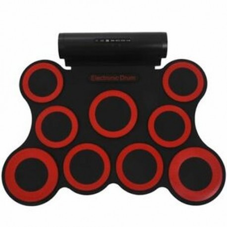 Sztereo digitális elektronikus dob hordozható tekercselt dobos készlet 9 szilikon dob pad O3S1