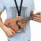 1 db állítható ukulele heveder gitár mandolin hangszerhorog fekete gitár V1W2