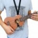 3X (1 db állítható ukulele heveder gitár mandolin hangszerhorog fekete Gui E6L9