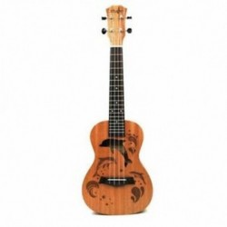 3X (Ukulele Uke 4 nejlon húrok Sapele rózsafa gitár delfin mintázat Unive S7A6