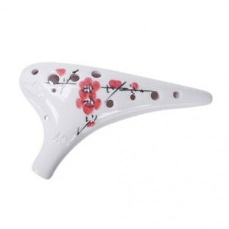 Porcelán fazekasság Ocarina fuvola 12-lyukú Alto C ac műszer piros szilva W6Y9