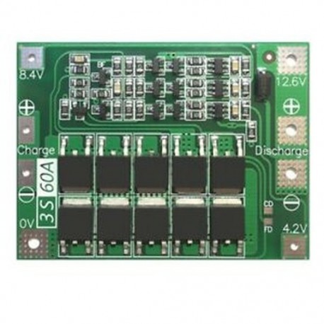 3S 60A Bms tábla 11.1V 12.6V 18650 lítium-ion lítium akkumulátor védőlap S1H3