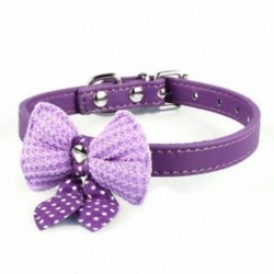 1X (1 db népszerű Bowknot állítható PU bőr kutya kölyökkutya nyakörvek nyaklánc F3A3