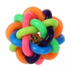 4,5 cm méretű kisállat kutya kölyökkutya szivárvány színű gumi csengő labdajáték hang kerek H4A8