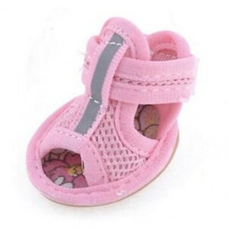 2 pár gumi talp rózsaszín hálószandál Yorkie Chihuaha kutyacipő, méret 1 P2Y4