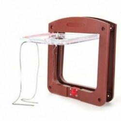 Műanyag kedvtelésből tartott ajtó barna 4 pozíció macska kutya I8A8 számára