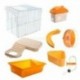 1X (Forró hörcsög Gerbil egér kisállat ketrec, 2 szintes emelet emeleti víztartály X4C3