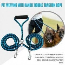 2X (Dupla kutya póráz fonott kusza kettős póráz csatlakozó gyalogos kutyákhoz Doub U7T6