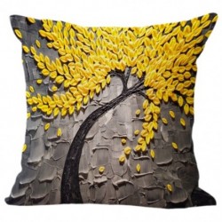Divat pamut és vászon négyzet alakú párnahuzatok Szürke   sárga virágok C3V3