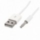 1X (3,5 mm-es audio AUX-USB 2.0 csatlakozó adapter töltő kábel 1M fehér H8L1)