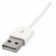 1X (3,5 mm-es audio AUX-USB 2.0 csatlakozó adapter töltő kábel 1M fehér H8L1)