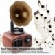 Könnyű fa gabona - Retro trombita stílusú Bluetooth hangszóró Vezeték nélküli sztereó mélynyomó Music Box W C4G0