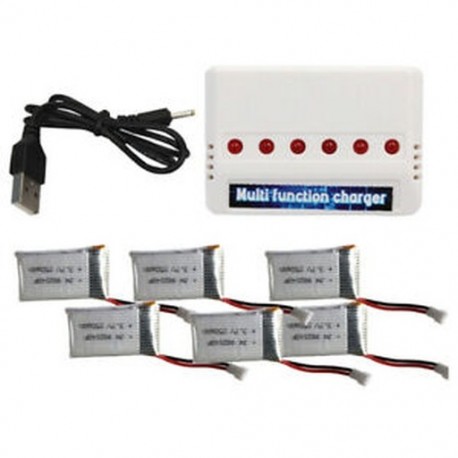 6in1 akkumulátortöltő   6 db 3,7V 850mAh lipo akkumulátor Syma X5SW X5SC RC Dr Q8J6