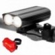 6X (LED kerékpáros USB töltőfénykészlet, 4 világítási mód, dupla LED-es lámpagyöngy K8R9