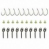 1X (10set 30db pontyhorgászhorog-kiegészítők) Csavaros rögzítőhorog gyűrűs elfordítással D4M2