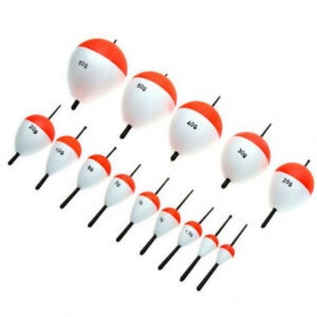 1X (14 db-os úszó horgászcsavar fehér vörös botokkal E6Z6)