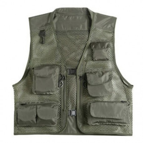 3X (Leo horgászmosó mellény hadsereg zöld gyorsan száraz kültéri horgász mellény horgászat JackeT9E7