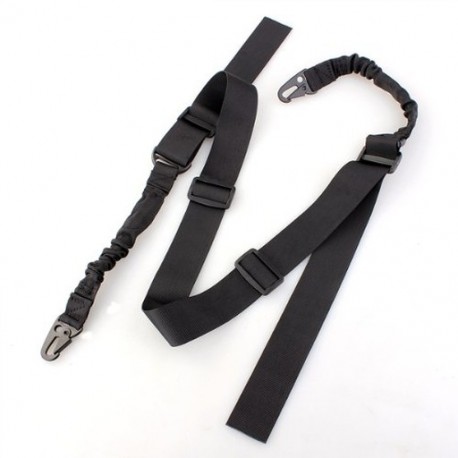 1X (kültéri Sport 2-pontos puska fegyver hevederes elasztikus bungee rögzítő kampó fekete B1Y2)