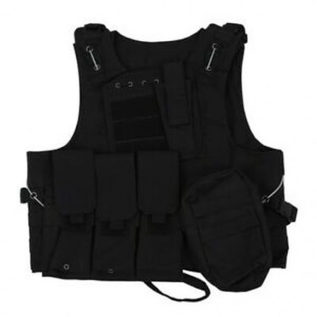 4X (mellény nylon kabát fekete MOLLE Combat Airsoft Paintball G9R1)