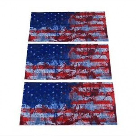 4X (Arcvédő amerikai 3PCS, amerikai zászló bandana, varrat nélküli arcmaszk, NeckY8L3
