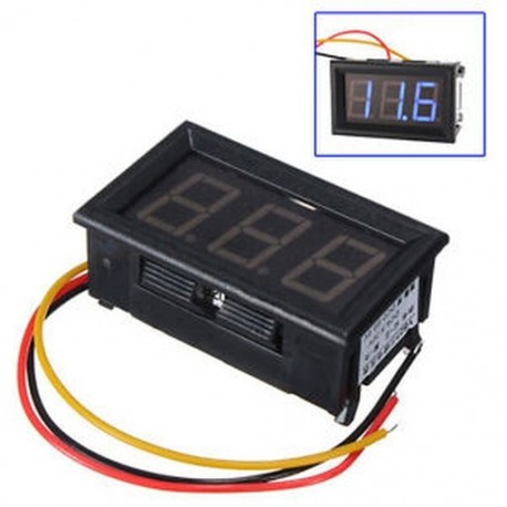 Kék - DC 3 vezetékes LED digitális kijelző panel voltmérő feszültség voltmérő autós motor BT