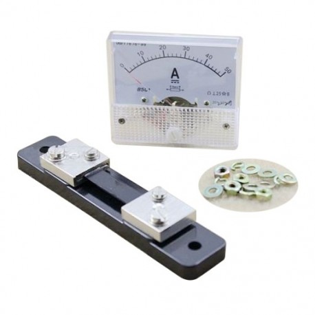 DC 0-50A analóg ampermérő ampermérő áramlap   50A 75 mV-os X6B9 shunt ellenállás