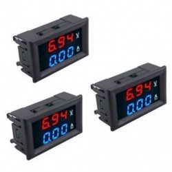 3 db-os LED digitális DC 0-100 V 10A feszültségű erősáramú mérőpanel kettős voltmérő E8V3