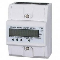 3x5 (80A) energiamérő elektromos KWH háromfázisú DIN sínre szerelhető LCD K2G7