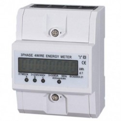 6X (3x5 (80A) energiamérő elektromos KWH háromfázisú DIN sínre szerelhető LCD O3D5)