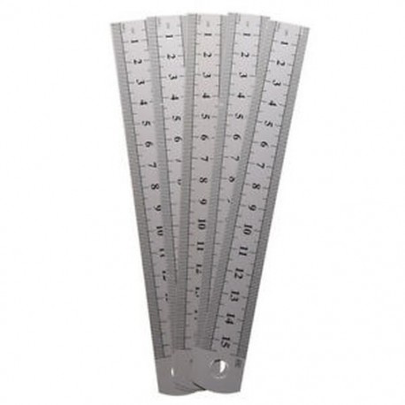 5 db kétoldalas oldaljelzésű, 15 cm-es 6 hüvelykes rozsdamentes acél egyenes vonalzó J3A