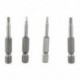 3X (4 x ezüstszürke, 50 mm-es mágneses háromszög alakú csavarhúzó betétek Se Y6Y6