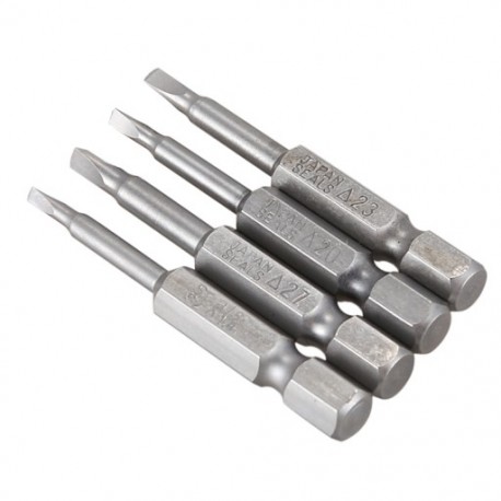 6X (4 x ezüstszürke, 50 mm-es mágneses háromszög alakú csavarhúzó betétek Se E8X4