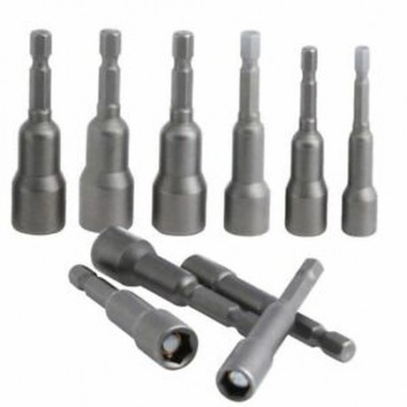 2X (10 db / készlet 6 mm-15 mm-es hatszögű mágneses foglalatú anyacsavarókhoz O1N4 illesztőprogram-adapter