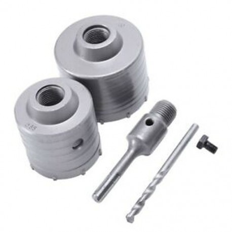 6X (65 mm-es, 80 mm-es fali fűrész közepes fúrószár plusz szárú csavarkulcskészlet az R8A1 fúróhoz