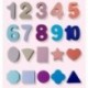 Montessori fa matematikai játékok 3D-s fa gróf geometriai alak megismerési puzzle Z3E2