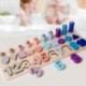 Montessori fa matematikai játékok 3D-s fa gróf geometriai alak megismerési puzzle Z3E2