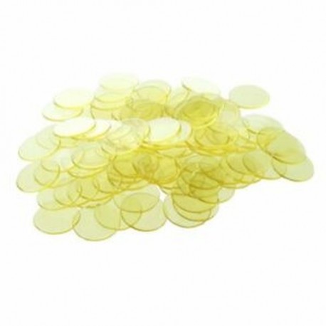 Sárga - 1X (100db átlátszó műanyag bingó chips, 1,9 cm U9W2)