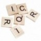 100x fa ábécé csempe fekete betűk és számok Scrabble Kid Child E P8F2