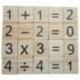 100 fa digitális scrabble csempe fekete szimbólum és számok kézműves fa E5S7