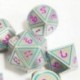 2X (7 db / Set kreatív RPG kocka D&amp D fém kocka Dnd játék kocka Dnd gyöngy nikkel P6B2