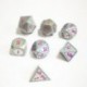 3X (7 db / Set kreatív RPG kocka D&amp D fém kocka Dnd játék kocka Dnd gyöngy NickelC3Z1